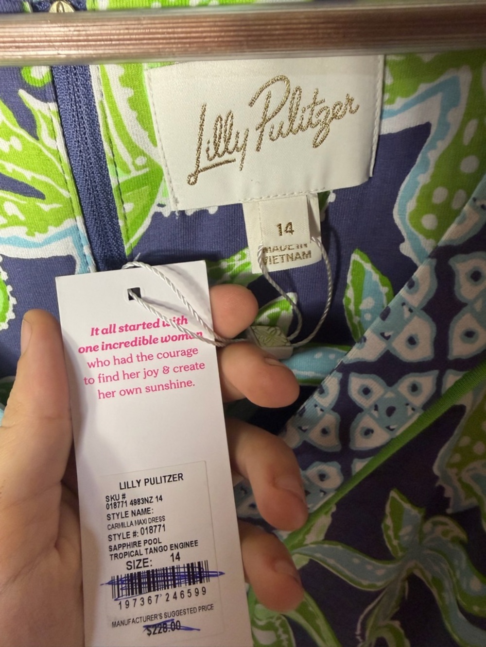NEW Lilly Pulitzer Carmilla Maxi Dress in Sapphire Pool Tropical Tango Size 14 - Picture 8 of 10